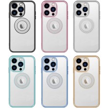 Case 4U Apple iPhone 12 Pro Kılıf Parlak Renk Kenar Kamera Korumalı Logo Gösteren Esta Kapak Siyah