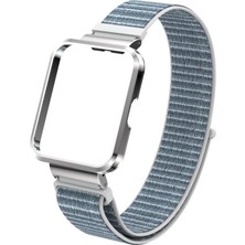 AktarMobile Redmi Watch 2 Lite Uyumlu Spor Loop Kordon & Kasa Koruma 2 In 1 Hasır Örgü Cırtlı Kayış