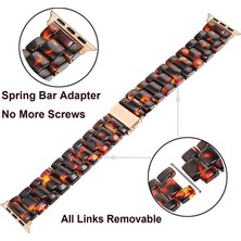 Gregoss   Apple Watch  38MM 40MM 41MM Seri 7/6/se/5/4/3 Uyumlu Reçine Hafif Şık Pimli Tasarım Kordon