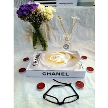 Lovely Book & Book Dekoratif Kitap Kutu Chanel Beyaz Gül Kitap Kutusu