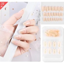 ZHKJ Shop  5 Adet Takma Tırnak - Bej  (Yurt Dışından)