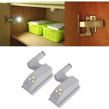 Nefertiya Gardrop Mutfak Dolap Içi Sensörlü LED Işık Aydınlatma 2li Menteşe Üstü Enerji Tasarruf Lamba