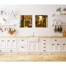 Bestablo 2 Parça Kahve Temalı Kanvas Tablo