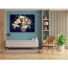 Bestablo Yağlı Boya Görünümlü Beyaz Çiçek Kanvas Tablo