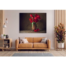 Bestablo Kırmızı Çiçekler Kanvas Tablo