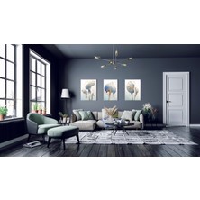Bestablo 3 Parça Dekoratif Çiçekler Kanvas Tablo