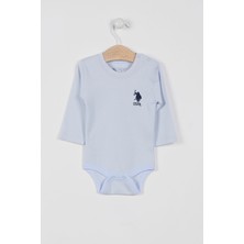 U.S. Polo Assn. Lisanslı Açık Mavi Kız Bebek Uzun Kol Body Zıbın