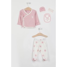 U.S. Polo Assn. Lisanslı Pudra Kız Bebek 5'li Hastane Çıkış Seti