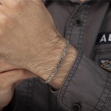 Takıfest 4 mm Kare Kral Zincir Gümüş Bileklik