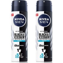 Nivea 2 Adet Nivea Men Invisible Black&White Fresh Erkek Deodorant Sprey 150 Ml