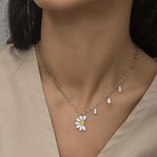 Himarry 925 Ayar Gümüş Papatya Seviyor Sevmiyor Bayan Gümüş Kolye