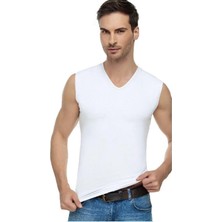 Tutku Elit  12'li Paket Erkek Elastan V Yaka Sıfır Kol Atlet