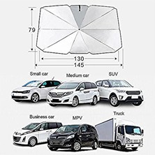 Çantalı Araç Ön Cam Güneşlik Şemsiyesi 145CM*79CM Araç Güneş Koruyucu Araç Güneşlik Perdesi (Yurt Dışından)