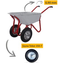 Kanat Plus Galvanizli Iki Tekerli Şişme 350-7 Ebat Teker Demonte El Arabası 0.90 mm Sac