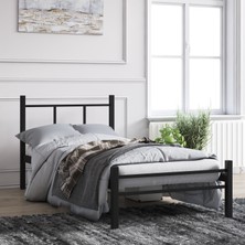 Mobpazar Metal Karyola, Defne Metal Karyola 90X200 cm Siyah Renk