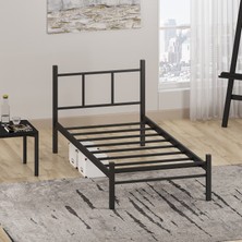 Mobpazar Metal Karyola, Defne Metal Karyola 90X200 cm Siyah Renk