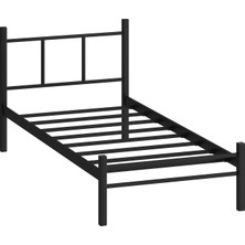 Mobpazar Metal Karyola, Defne Metal Karyola 90X200 cm Siyah Renk
