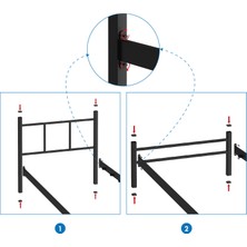 Mobpazar Metal Karyola, Defne Metal Karyola 90X200 cm Siyah Renk