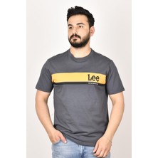 Lee L211918003 Erkek Antrasit Bisiklet Yaka T-Shirt