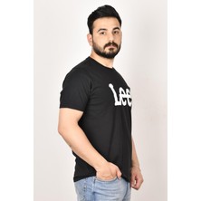 Lee L65QAI01 Erkek Siyah  Bisiklet Yaka T-Shirt