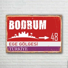 Trend Poster Bodrum Tabela Retro Ahşap Poster