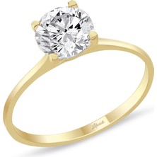 Lilarote Çıtır Altın Tektaş Yüzük