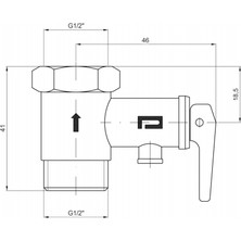 Pakkens 1/2'' Termosifon Emniyet Ventili DN15 7 Bar Mandallı