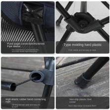 Xhltd Açık Moon Sandalye Kamp Barbekü, Taşınabilir Katlanır Backrest Yüksek (Yurt Dışından)