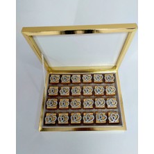 Zigge Çikolata Gold Kutulu Gümüş Çift Kalp Gold Sargı 24 Lü