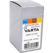 Varta 675 Numara Işitme Cihaz Pili 6X10 (60 Adet)