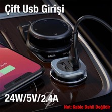 Polham 24W Ultra Hızlı 2 USB Girişli Araç Çakmaklık Şarj Adaptörü, Yanmaz Minimal Tasarımlı Çakmaklık