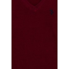 U.S. Polo Assn. Erkek Çocuk Bordo Triko Kazak 50257649-VR014
