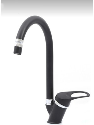 Siyah Mutfak Eviye Bataryası 360 Derece Oynar Başlıklı