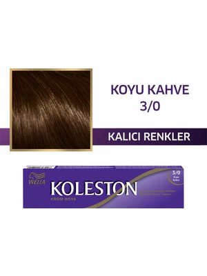 Wella Koleston Koleston Single Tüp Saç Boyası 3/0 Koyu Kahve