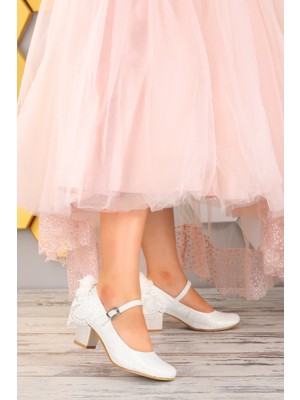 Kiko Kids Kiko 754 Çupra Günlük Kız Çocuk 4 cm Topuk Babet Ayakkabı Sedef