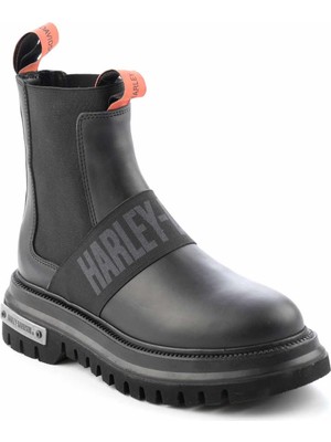 Harley Davidson Black Leather Kadın Bot & Bootie HD0777056303