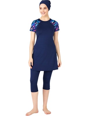 Tesmay Hızlı Kuruyan Kumaş Yarım Kollu Taytlı Mayo 446