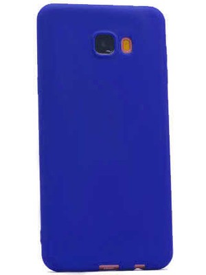 Galaxy C7 Kılıf Silikon Yumuşak Dokulu Premium- Saks Mavi
