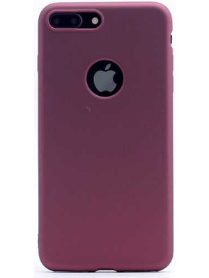 Apple iPhone 8 Kılıf Silikon Yumuşak Dokulu Premium- Mürdüm