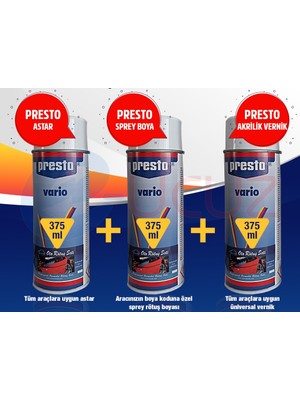 Kia Kod: Swp Snow White Pearl ---Üst Kat Presto Sprey Full Boya Seti (Boya + Vernik + Plastik Astar)