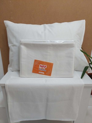 Mef Collection Otel Yastık Kılıfı Ekonomik Kapaklı Beyaz 50x70 cm 12'li