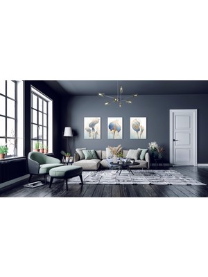 Bestablo 3 Parça Dekoratif Çiçekler Kanvas Tablo