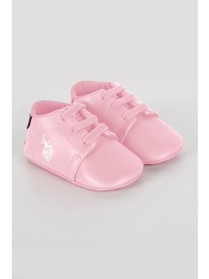 U.S. Polo Assn. Lisanslı Pembe Bağcıklı Kız Bebek Ayakkabı
