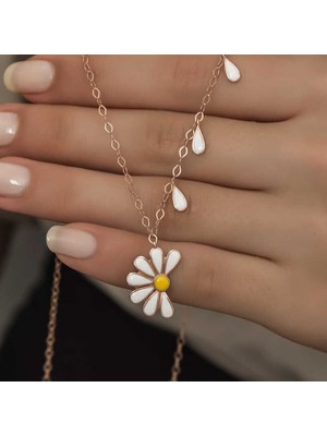Himarry 925 Ayar Gümüş Papatya Seviyor Sevmiyor Bayan Gümüş Kolye