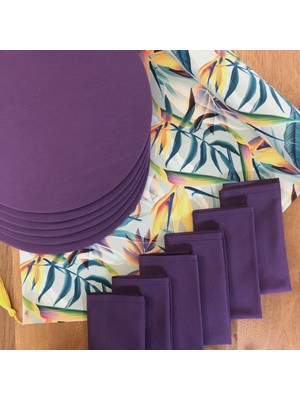 Desenİzmir Amerikan Servis Casablanca Desen Takım 6 Supla, 6 Kumaş Peçete ve Runner Örtü 2