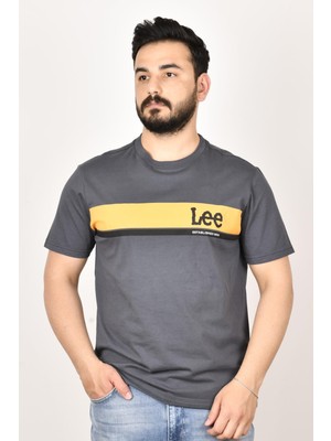 Lee L211918003 Erkek Antrasit Bisiklet Yaka T-Shirt