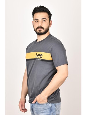 Lee L211918003 Erkek Antrasit Bisiklet Yaka T-Shirt