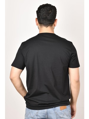 Lee L211918001 Erkek Siyah  Bisiklet Yaka T-Shirt