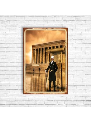 Trend Poster Anıtkabir Atatürk Retro Ahşap Poster
