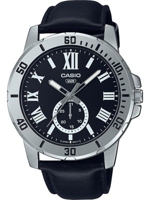 Casio MTP-VD200L-1BUDF Kol Saati Erkek Analog 10 ATM Suya Dayanıklı Çelik Kasa ve Siyah Deri Kordon